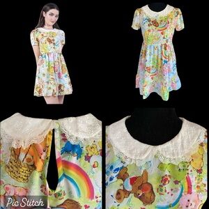 Women’s Hot Topic Iron Fist Babydoll Care Bears Mini Dress Cosplay Size Small